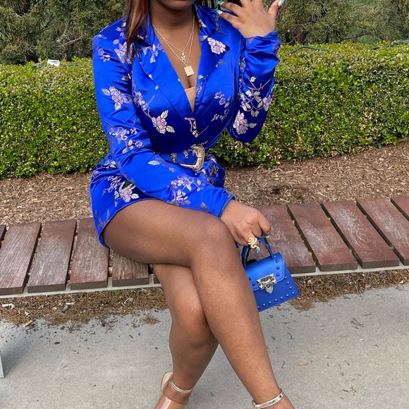 PLT Blue/Gold Blazer Dress - Picture 4 of 8